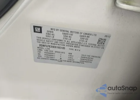 2013 Chevrolet Equinox Ltz from USA, damaged, VIN 2GNFLFE39D6165105